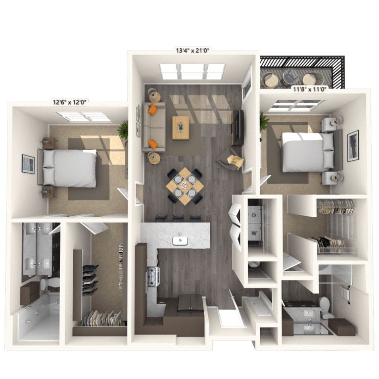 Floorplan image of unit 7205
