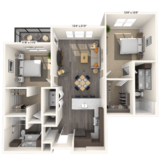 Floorplan image of unit 7208