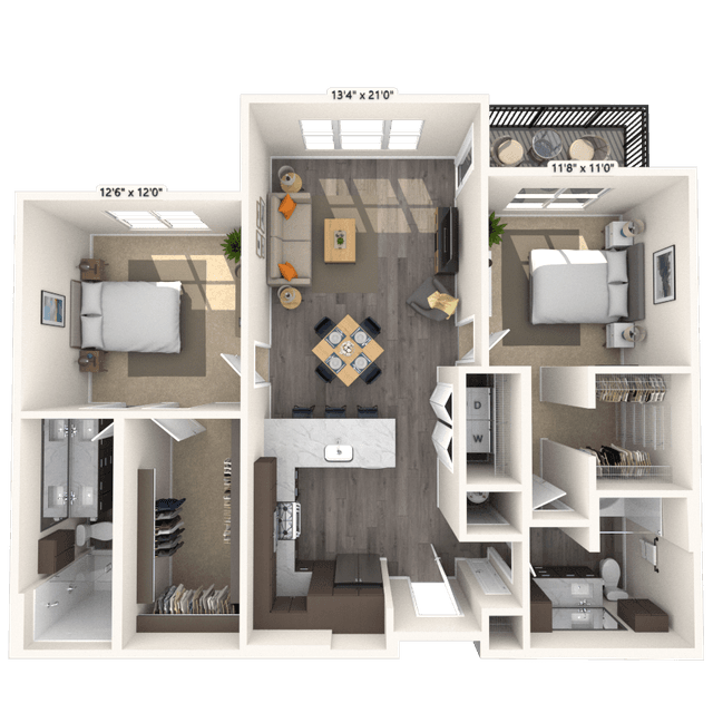 Floorplan image of unit 7405