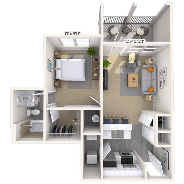 Floorplan image of unit 1018