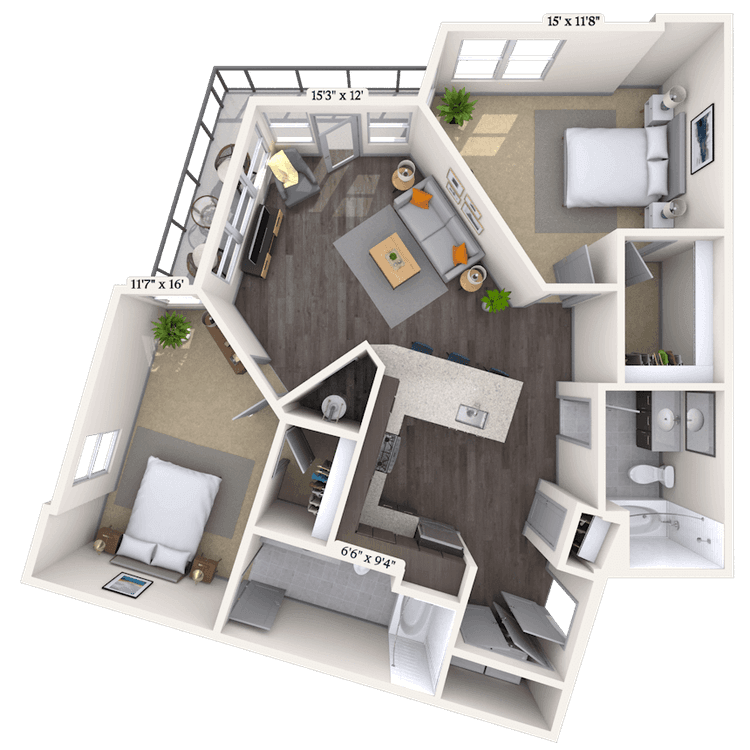 Floorplan image of unit 2400-127