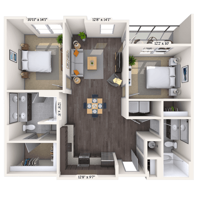 Floorplan image of unit 2400-306