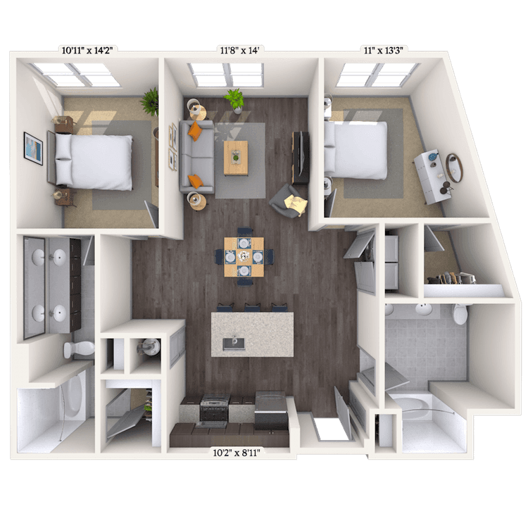 Floorplan image of unit 2400-331