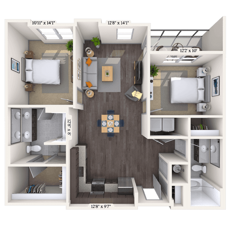 Floorplan image of unit 2402-010