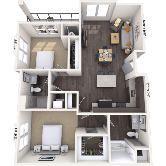 Floorplan image of unit M-110