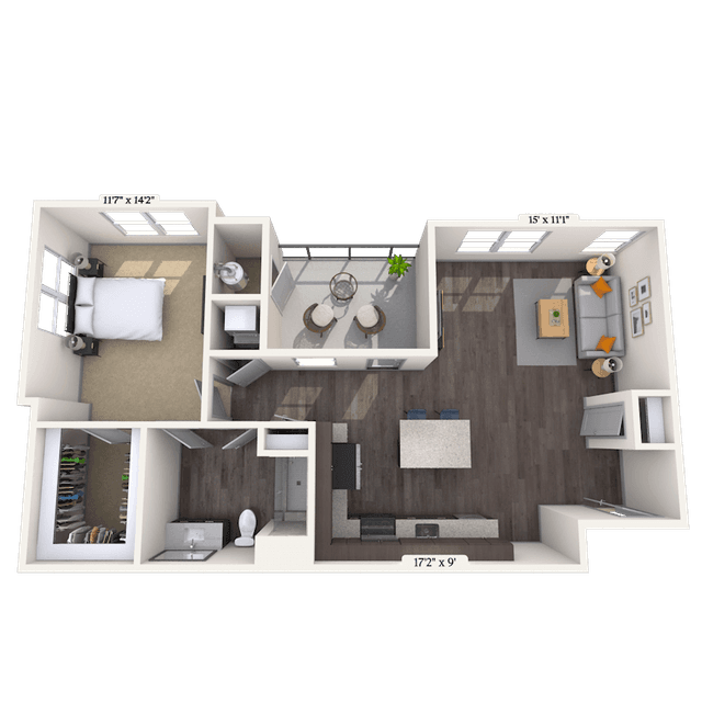 Floorplan image of unit D-308