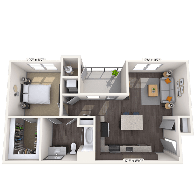 Floorplan image of unit E-304