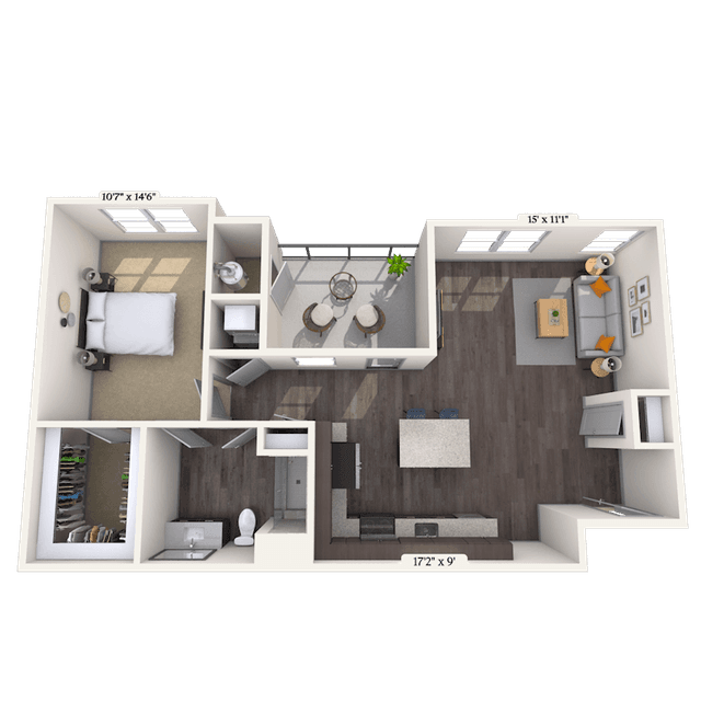 Floorplan image of unit D-309