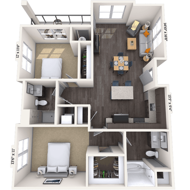 Floorplan image of unit M-301
