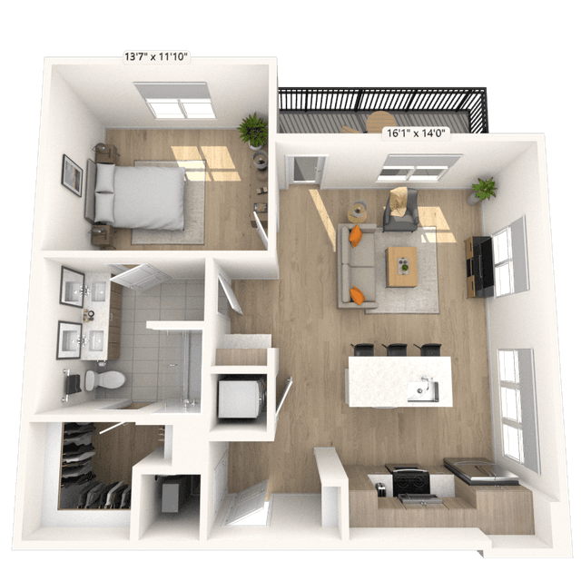 Floorplan image of unit 2313