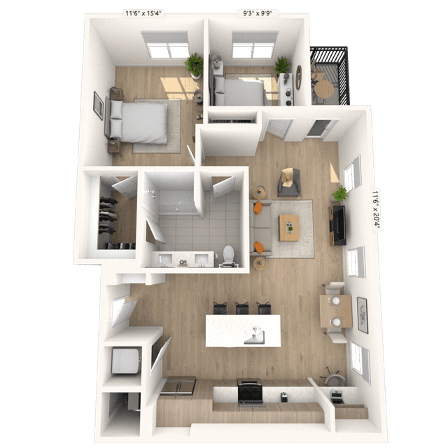Floorplan image of unit 2205