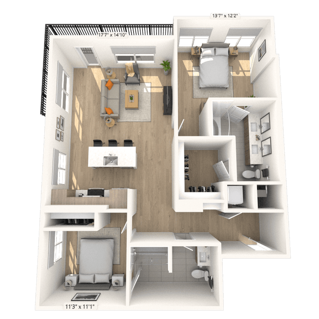 Floorplan image of unit 1401