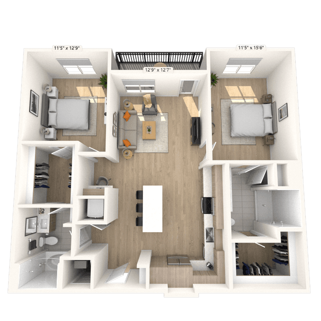 Floorplan image of unit 3312