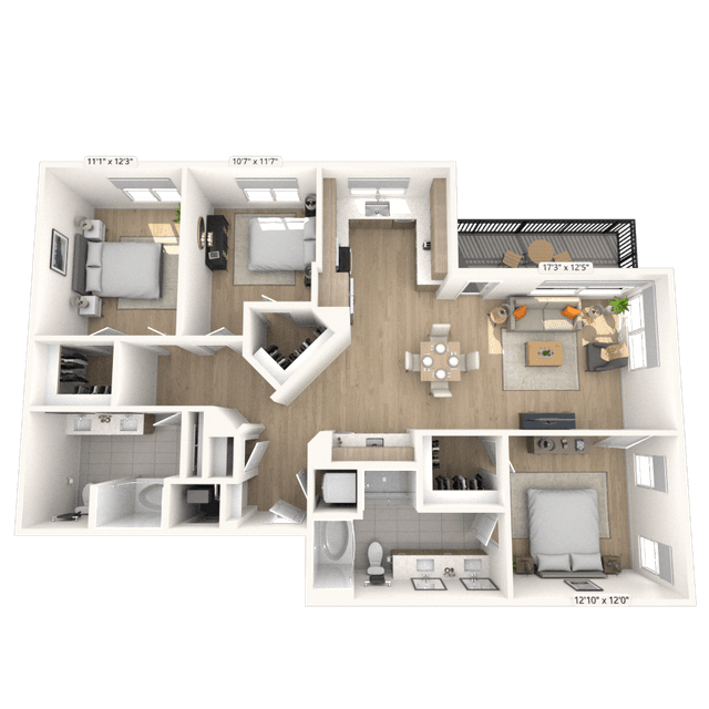 Floorplan image of unit 3128