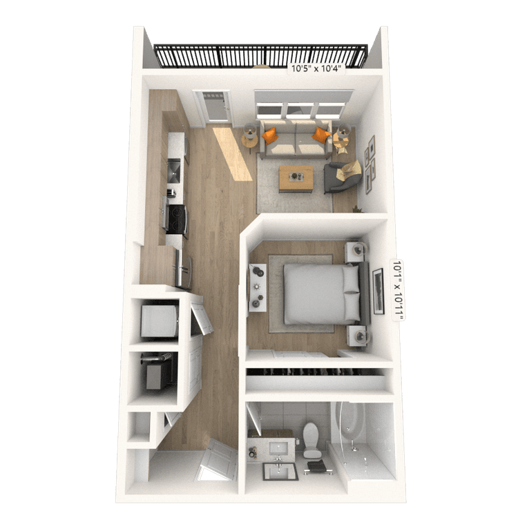 Floorplan image of unit 1307