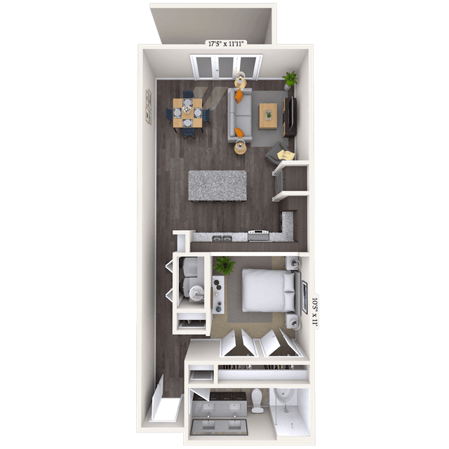 Floorplan image of unit 105