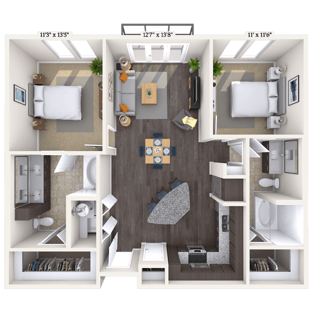Floorplan image of unit 136