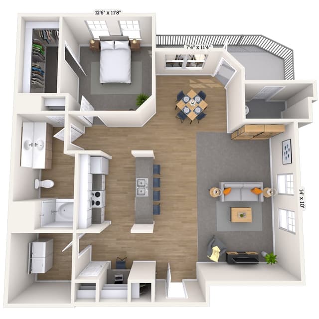 Floorplan image of unit 1116