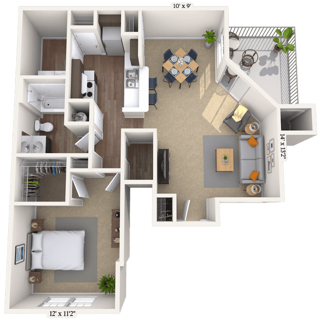 Floorplan image of unit 0117-206