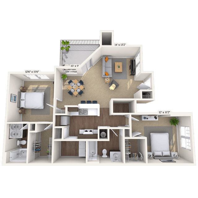 Floorplan image of unit 0101-100