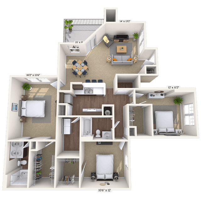 Floorplan image of unit 0106-104