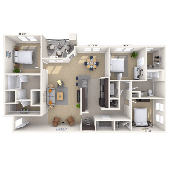 Floorplan image of unit 044313