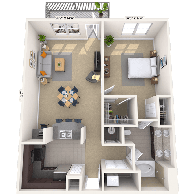 Floorplan image of unit 02272