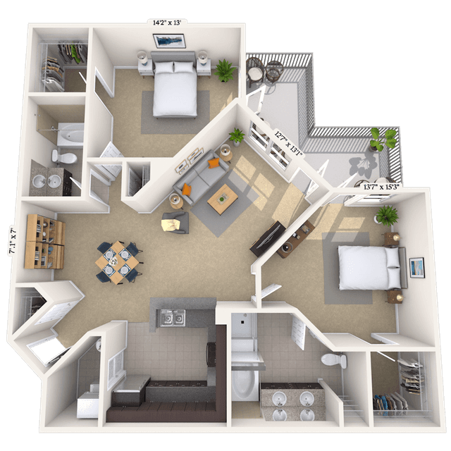 Floorplan image of unit 01143