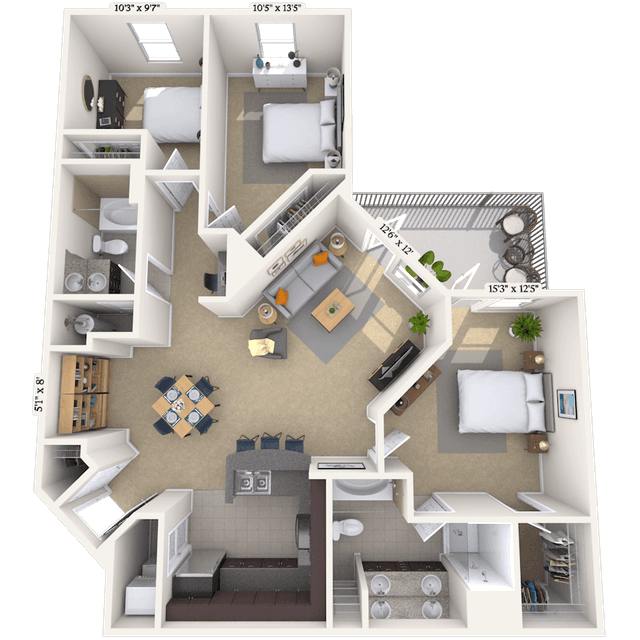 Floorplan image of unit 04424