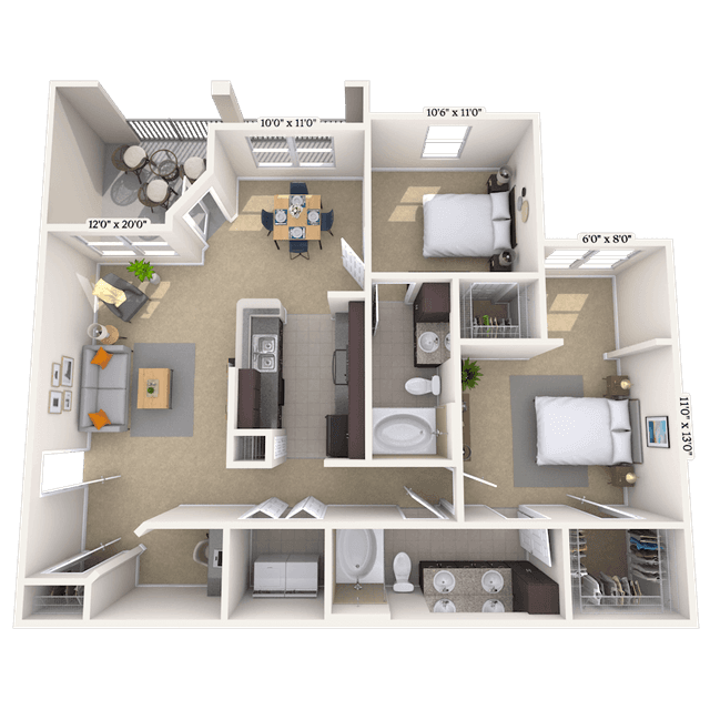 Floorplan image of unit 101022