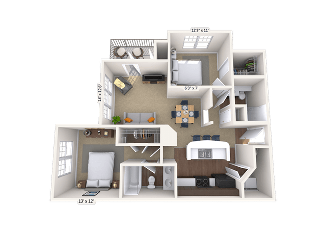 Floorplan image of unit 040432